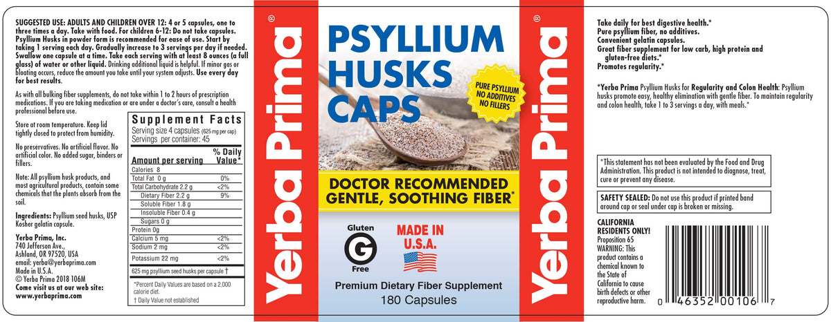 Psyllium Husk Capsules 180 Capsules Pack of 2 R5023