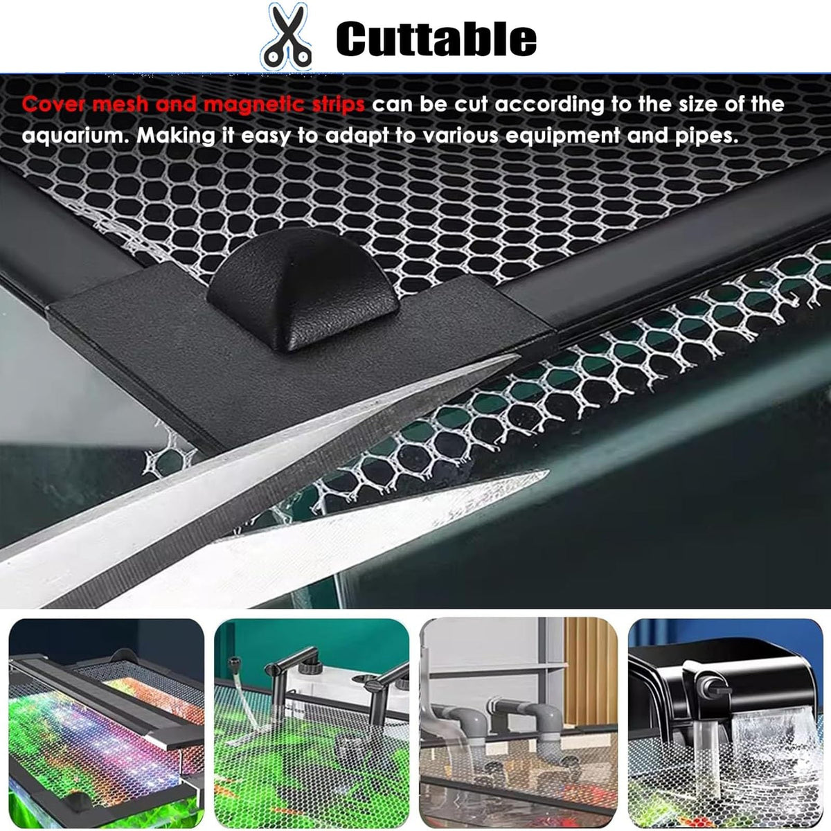 Magnetic Fish Tank Lid Cuttable Aquarium Top Cover Y3498