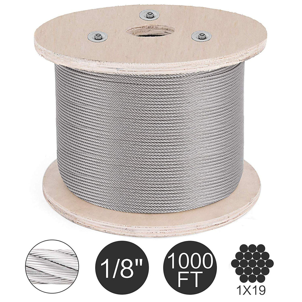 1/8" T316 Stainless Steel Cable 1x19 Wire Rope S257