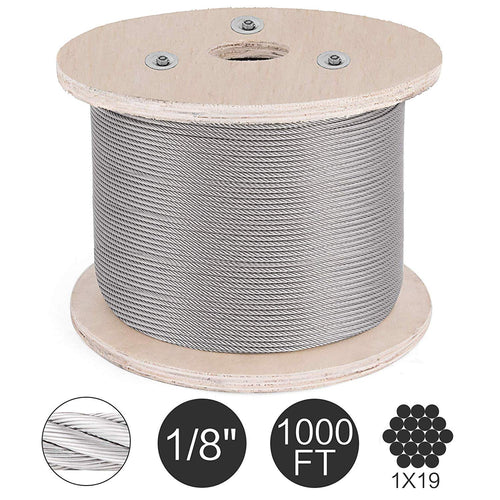 1/8" T316 Stainless Steel Cable 1x19 Wire Rope S257