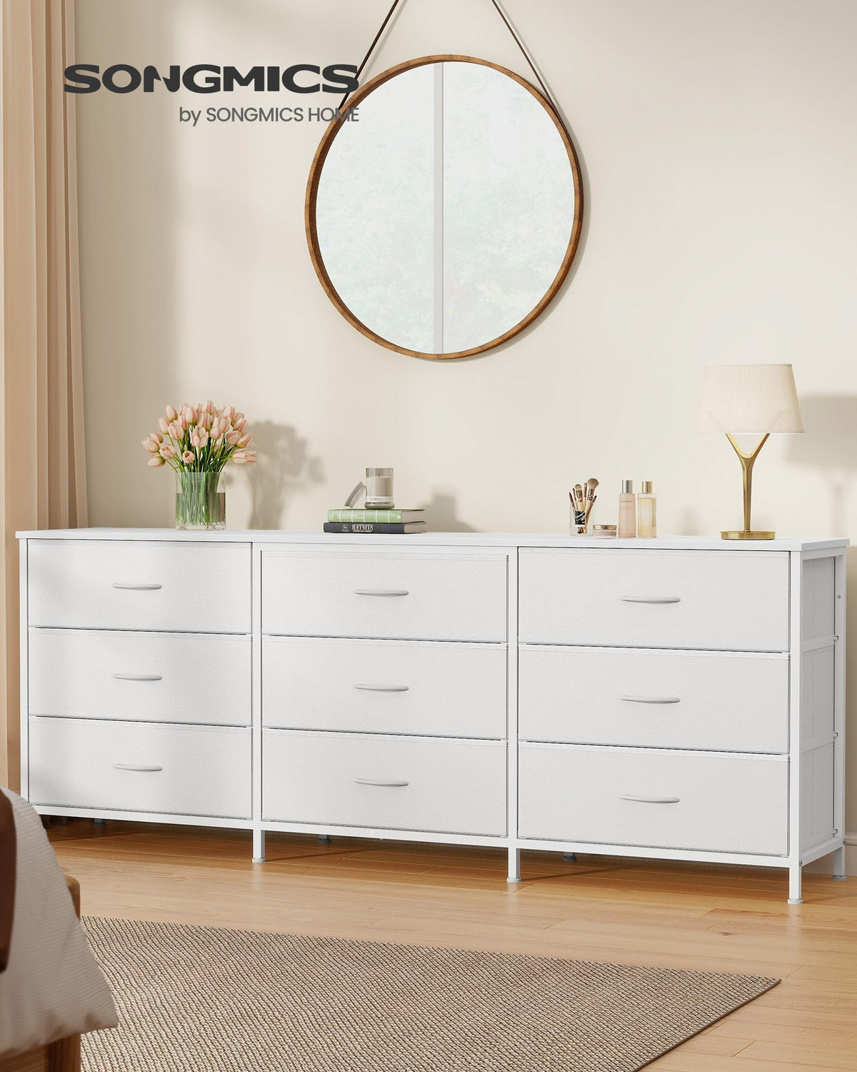 9 Fabric Drawers Dresser TV Stand U641