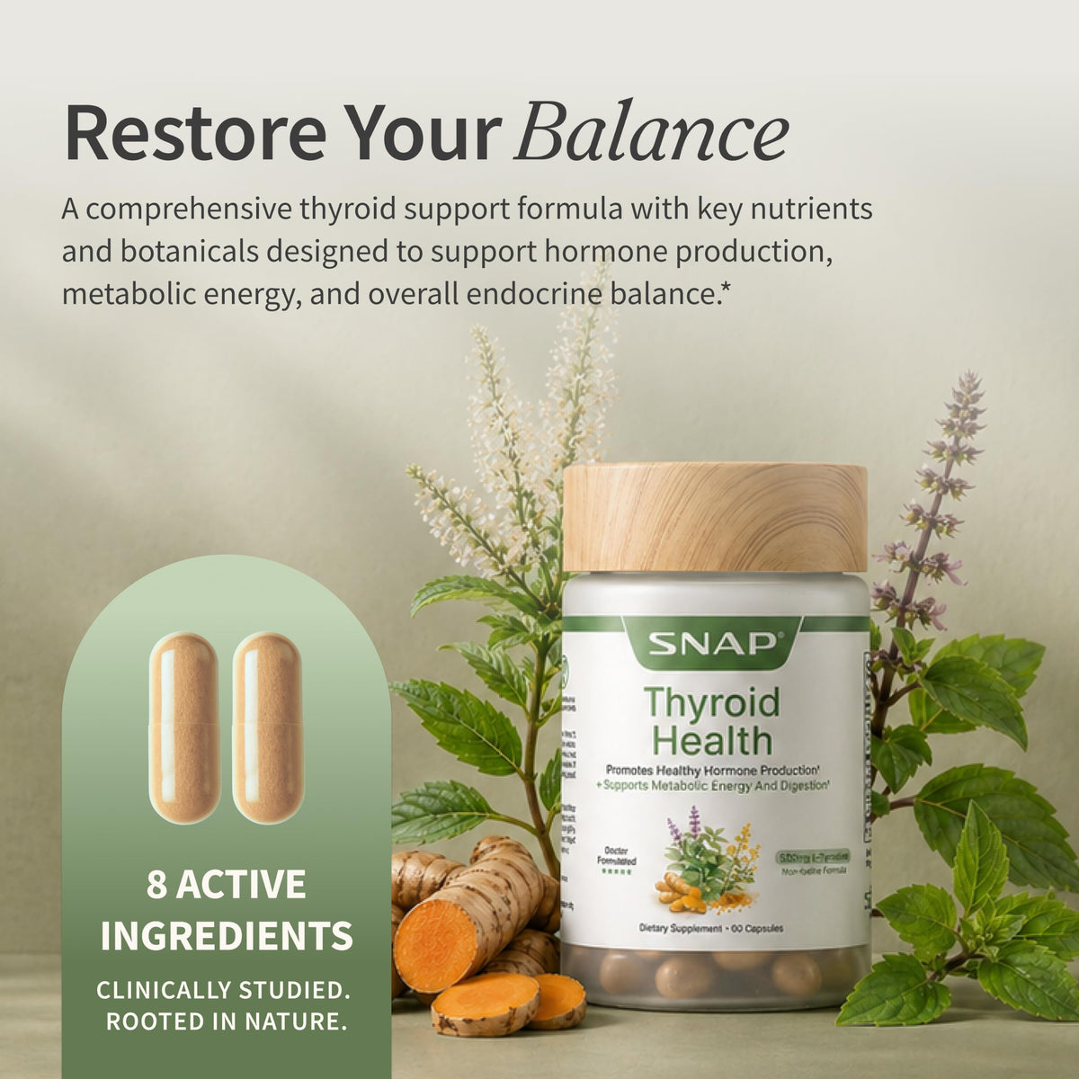 60 Capsules Thyroid Health Supplement O44207