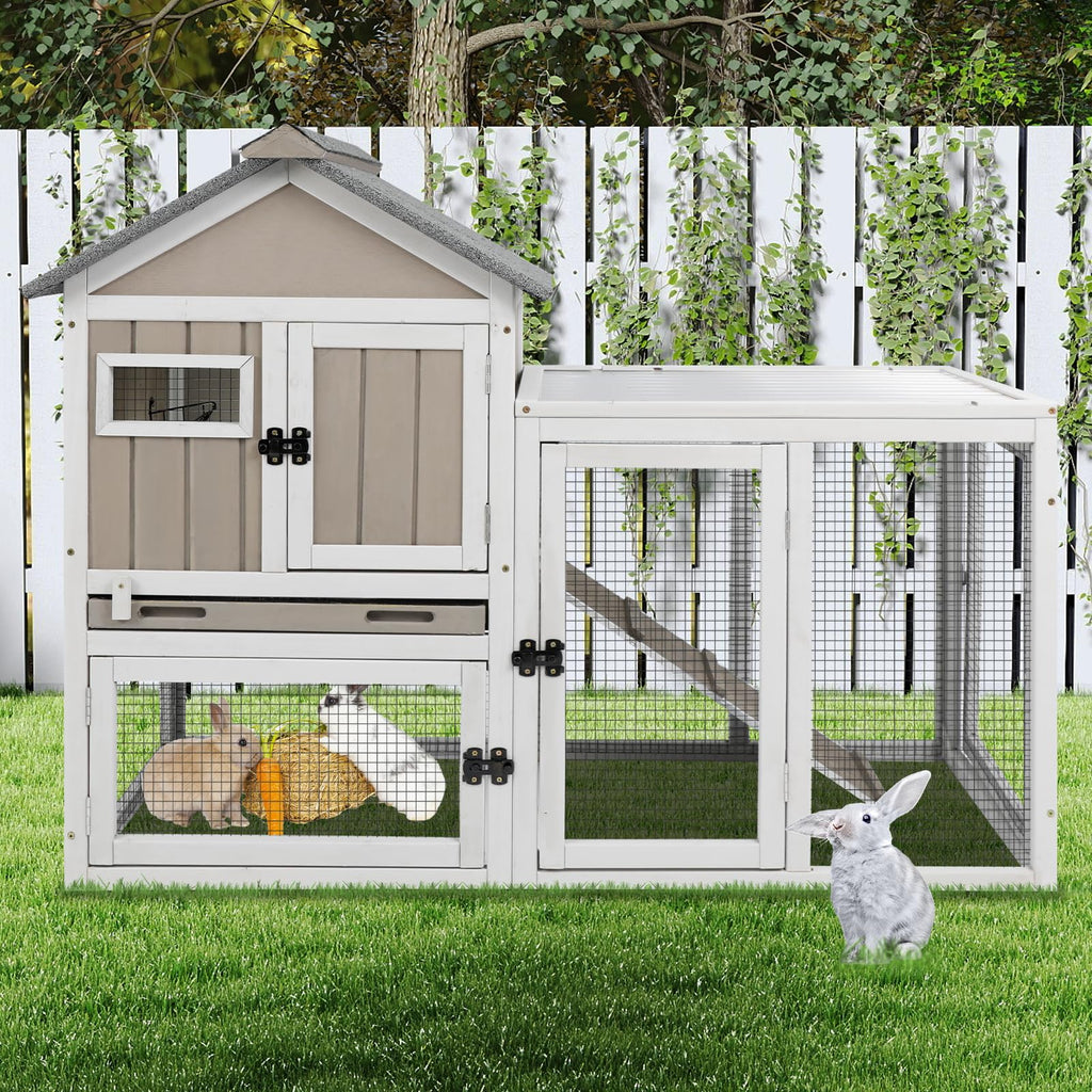 48" L 2-Story Rabbit Hutch with Ramp P614