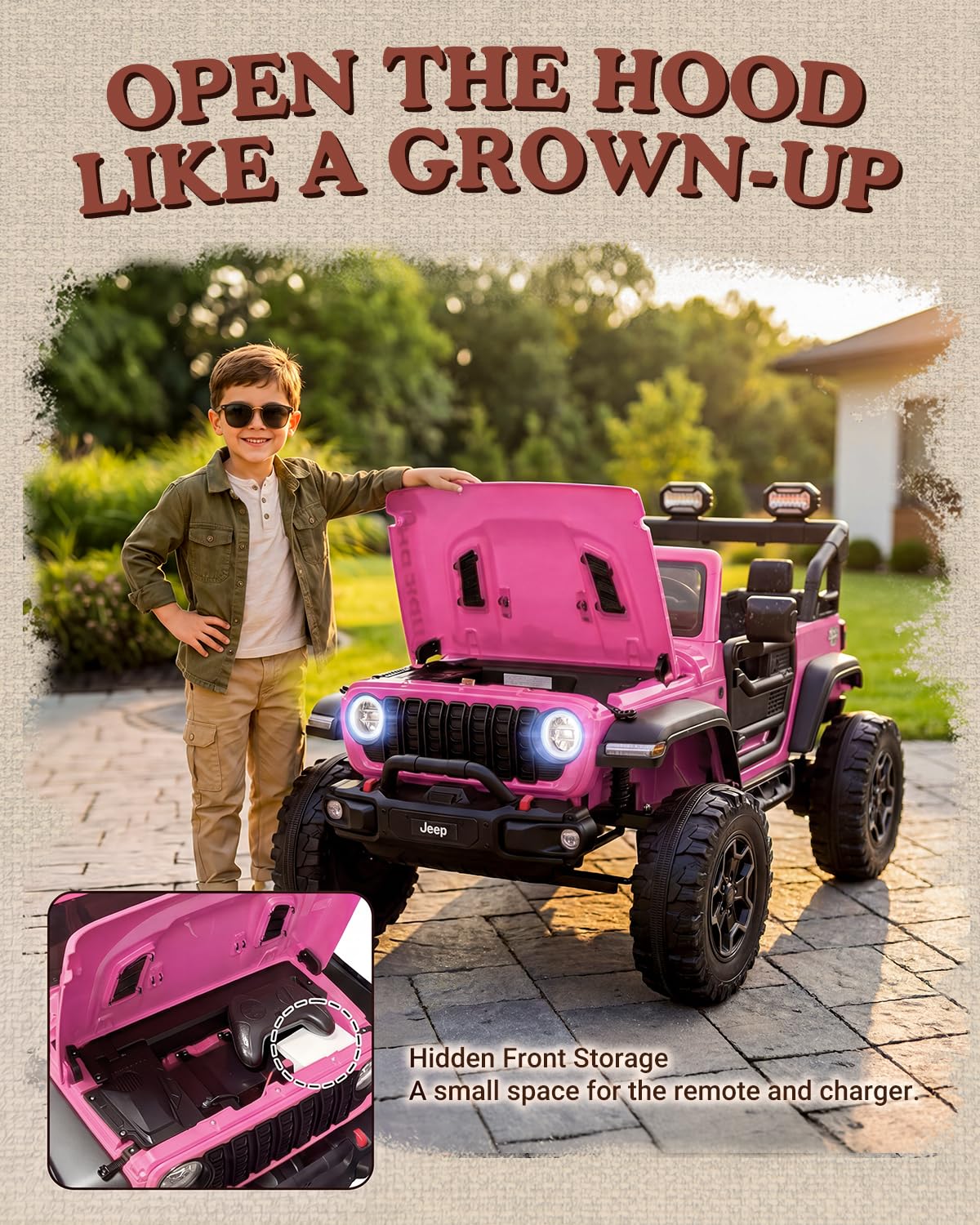 24V 2 Seater Ride on Car with Remote Control, Bluetooth (Pink) Z91664