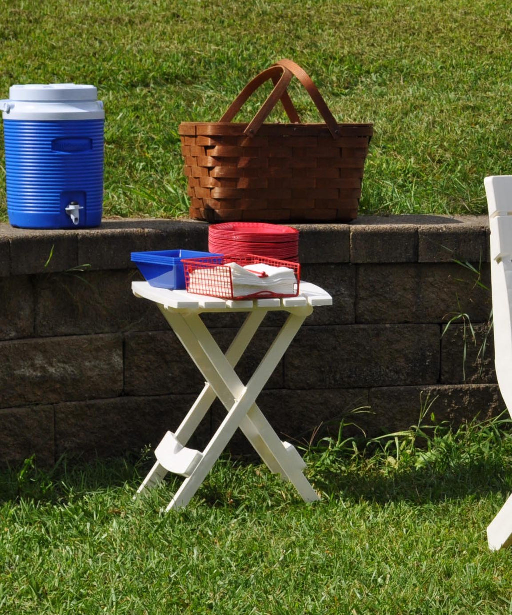 Plastic Quik-Fold Side Table White T2365