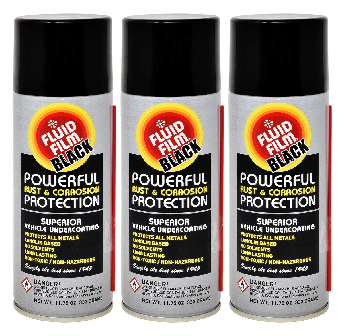 11.75 Oz Black Aerosol Spray Can 3 Pack I98496