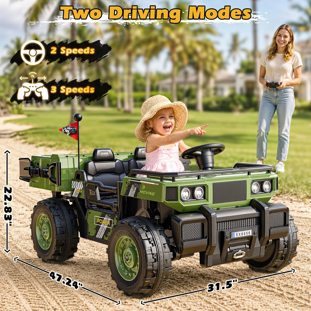24V 2 Seater Ride On Dump Truck X9097