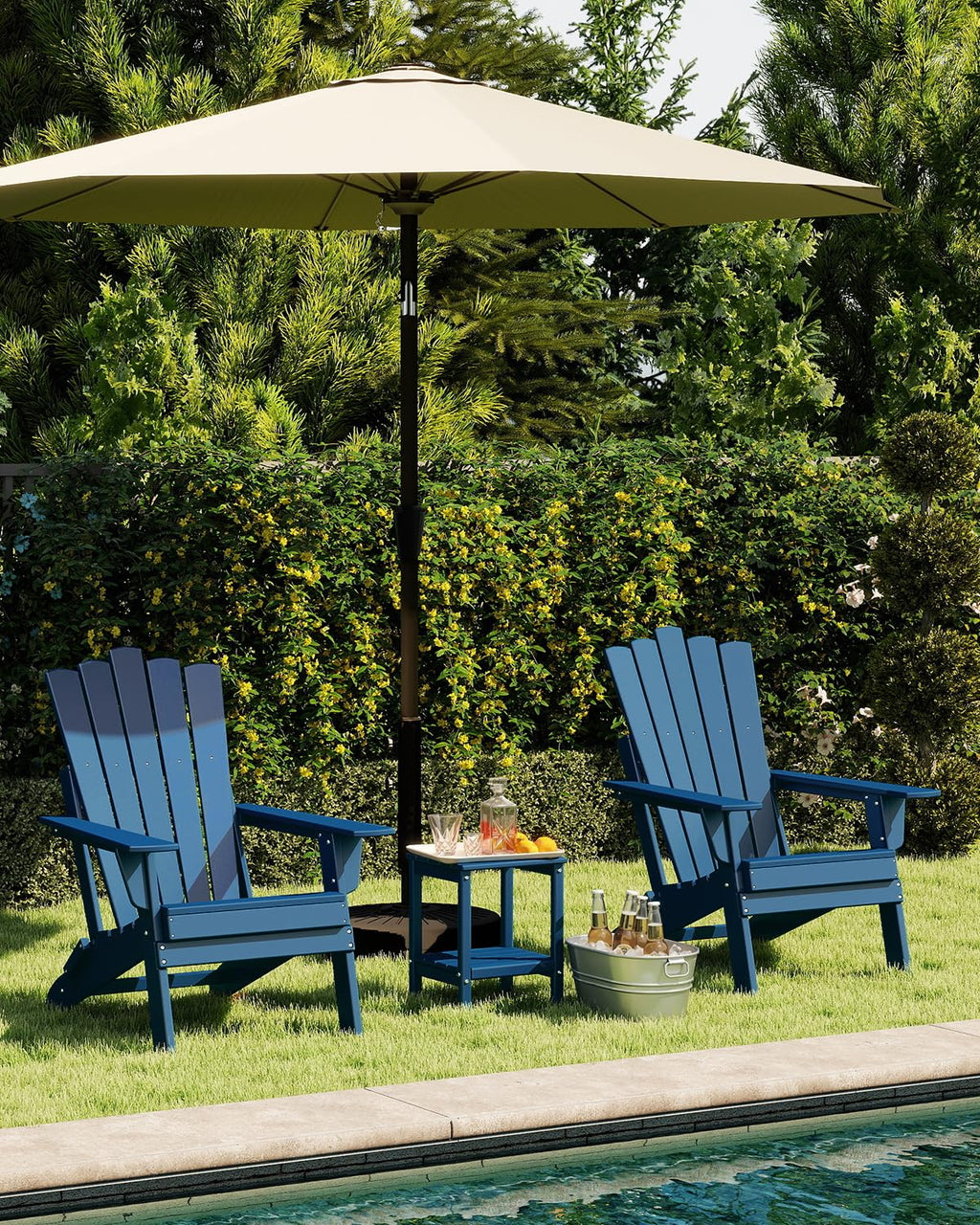 Blue Folding Adirondack Chairs Set of 2 Y83676