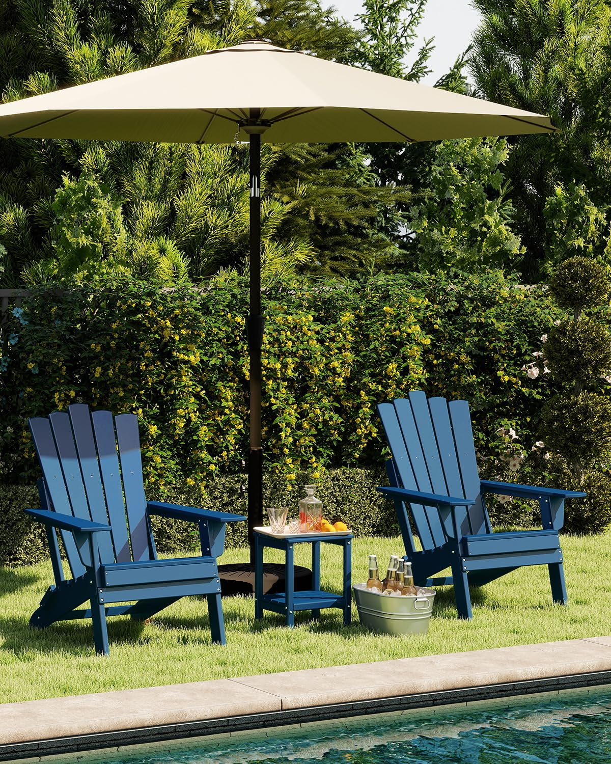 Blue Folding Adirondack Chairs Set of 2 Y83676
