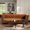 Burnt Orange Performance Velvet Tufted Chesterfield Sofa B432870