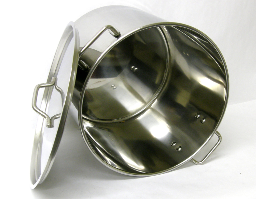 60 Quart Stainless Steel Stock Pot with Rack & Lid M24336