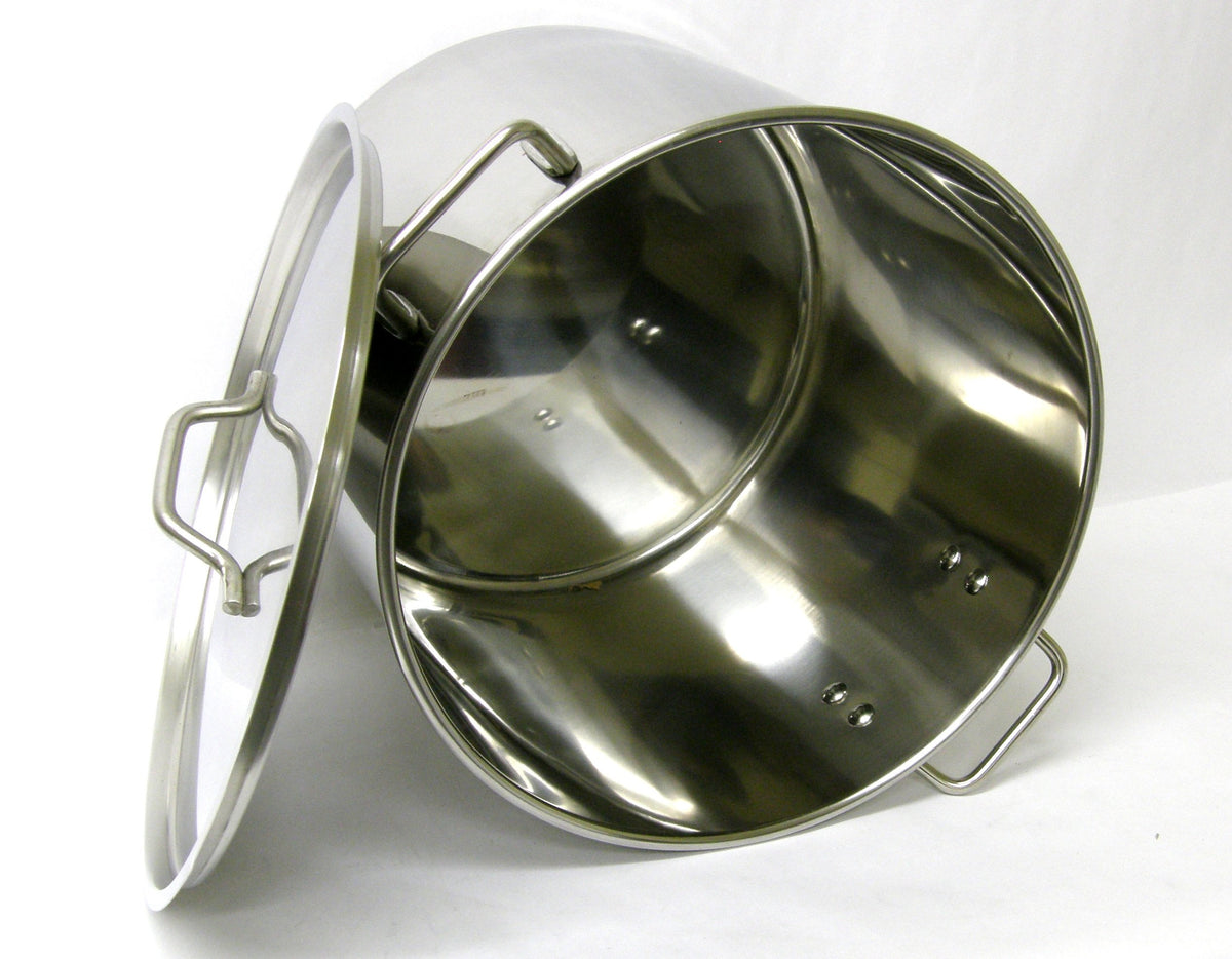 60 Quart Stainless Steel Stock Pot with Rack & Lid M24336
