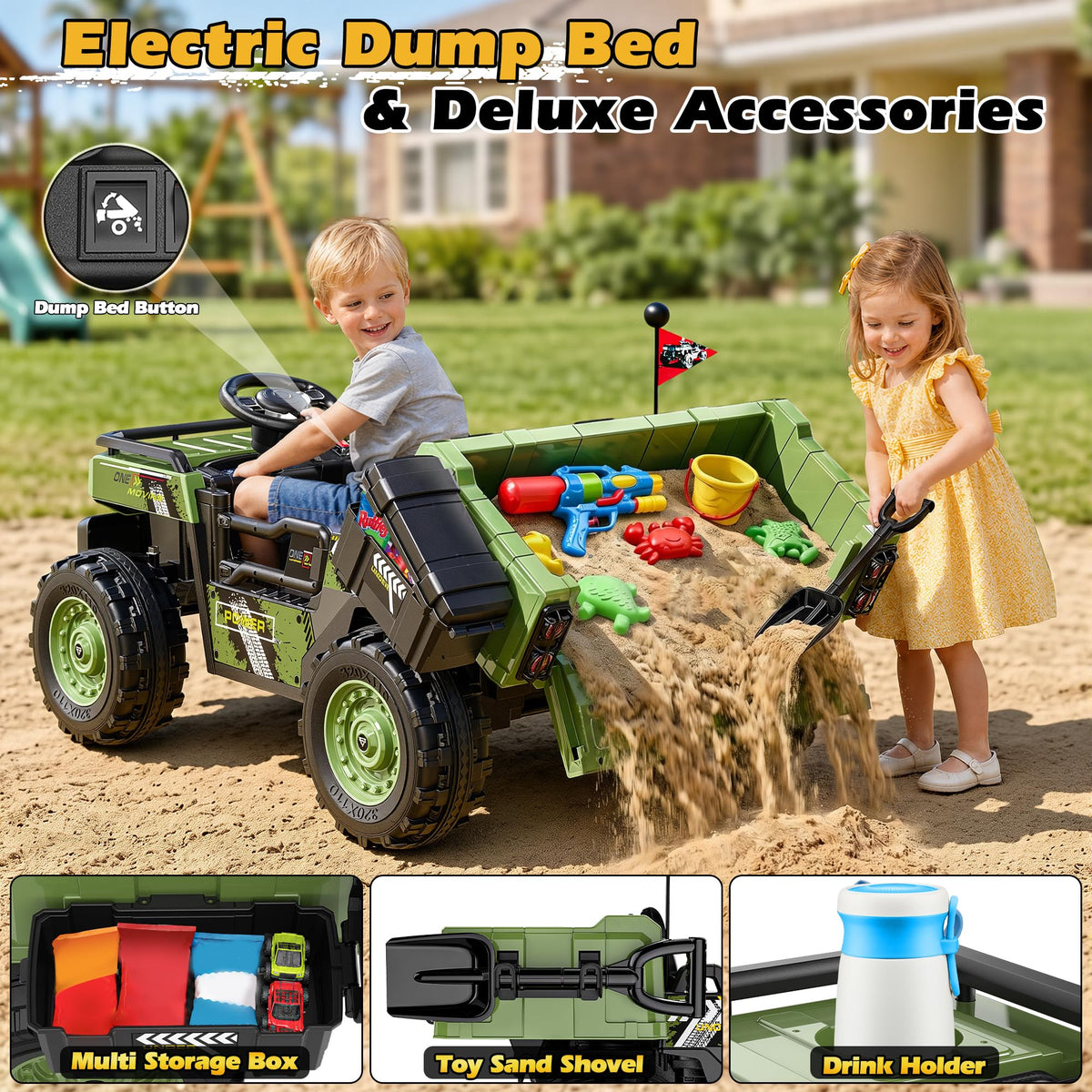 24V 2 Seater Ride On Dump Truck X9097