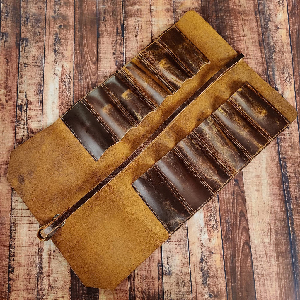 Leather Tool Roll Up Pouch V79936