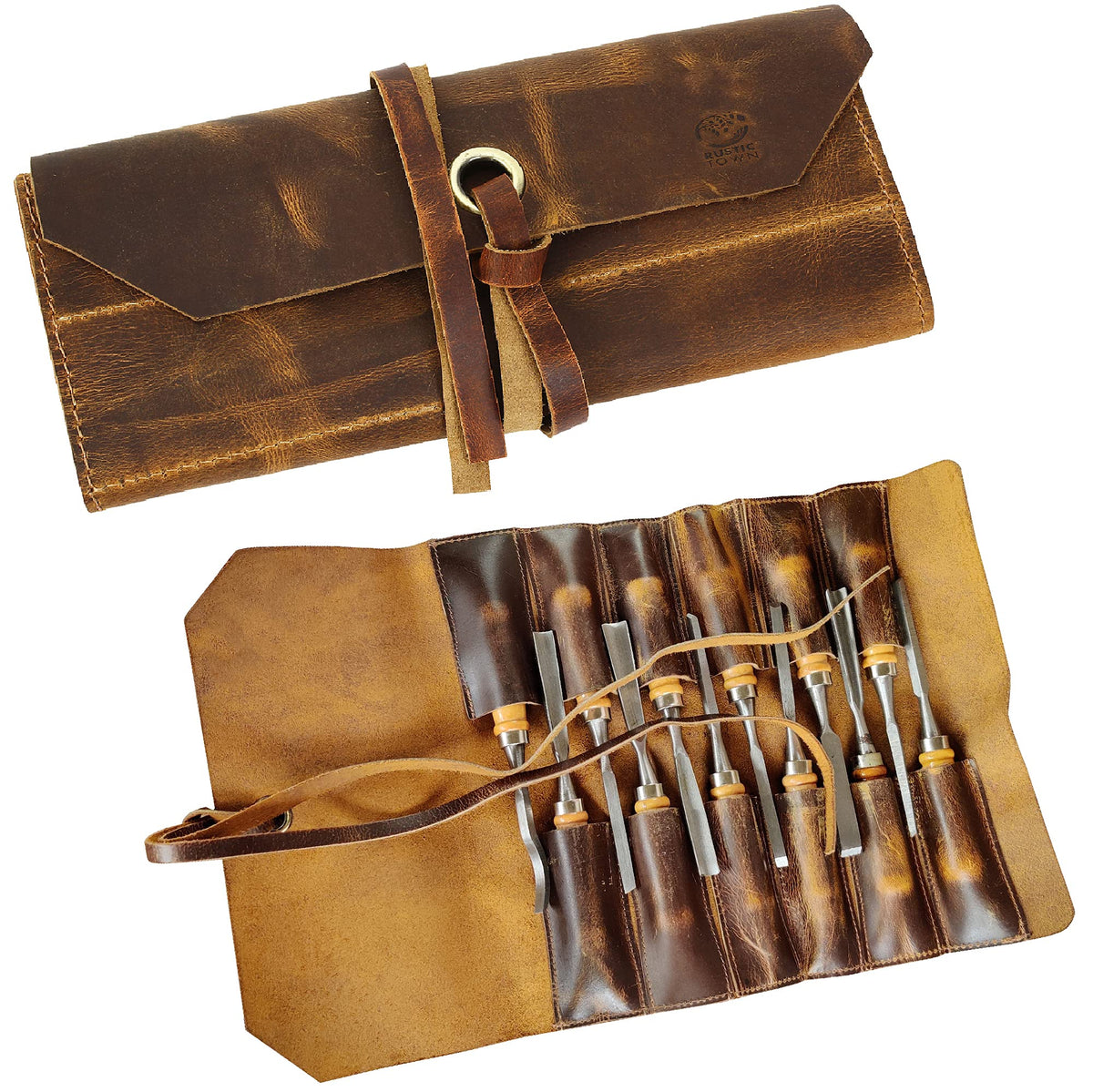 Leather Tool Roll Up Pouch V79936