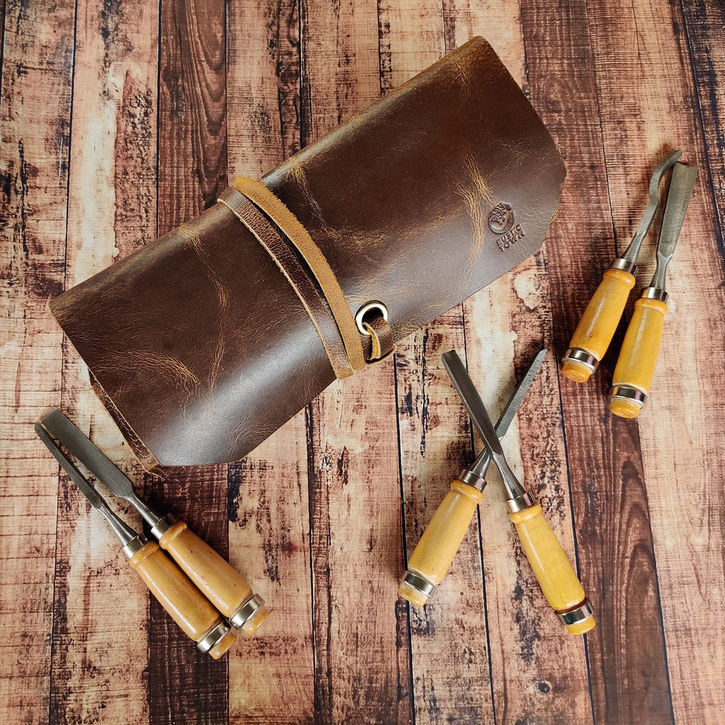 Leather Tool Roll Up Pouch V79936
